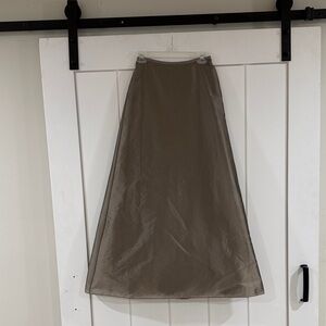 Laundry By Shelli Segal Taupe Long A-Line Skirt